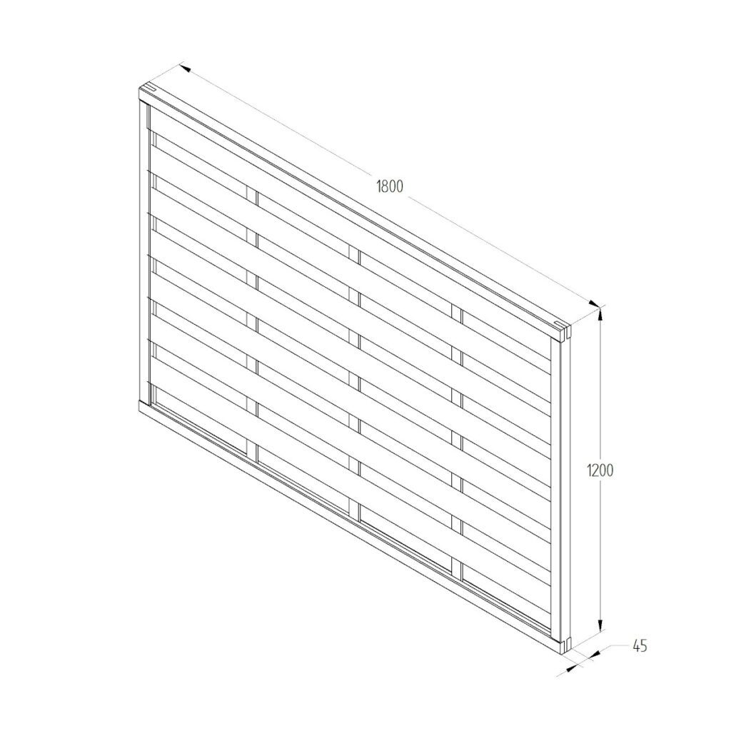 Forest Garden 1.8m x 1.2m Pressure Treated Decorative Europa Plain Fence Panel – Pack of 5 5013053167250 2